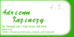 adrienn kazinczy business card